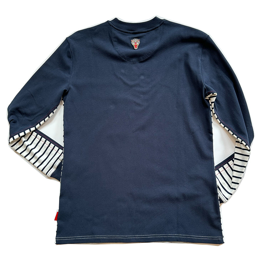 Long Sleeved Striped Crew