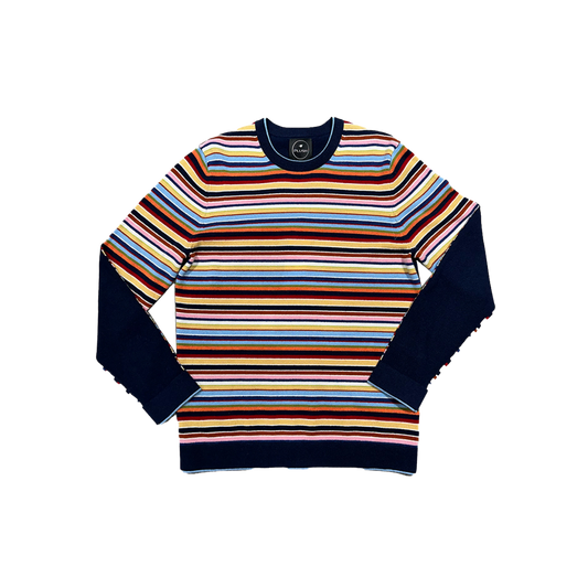 Carnival Stripe Front Cashmere Sweater