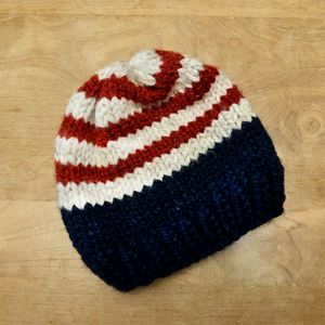 The Handknit Striped Alpaca Beanie