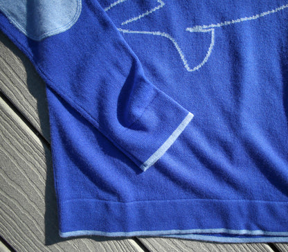 Plush "Shark Intarsia" Silk Cashmere Sweater
